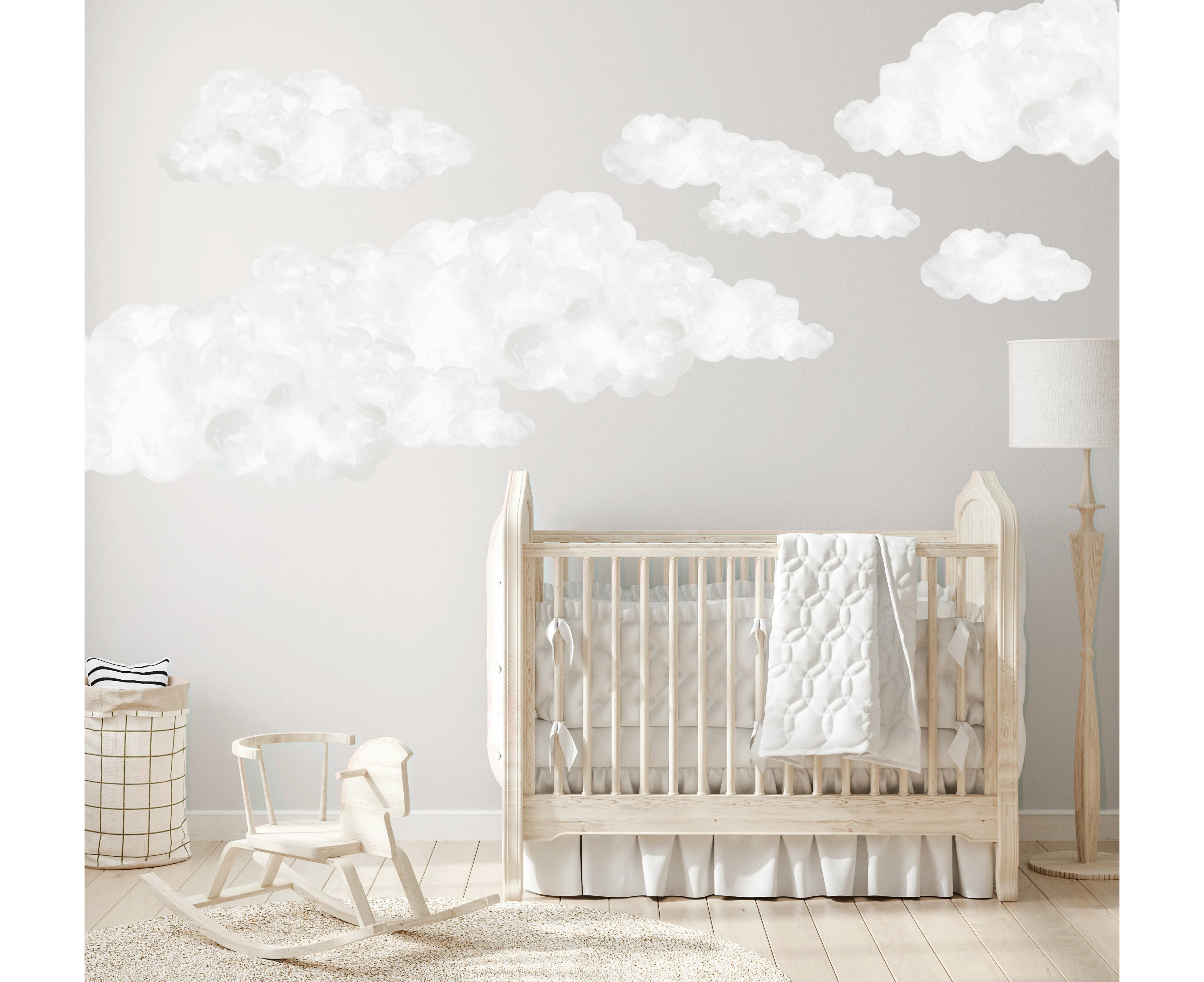 Dreamy Clouds Australian Design Hand Painted Peel & Stick, Removable Wall Decal. Nursery, Kids Playroom, Kids Teens Bedroom