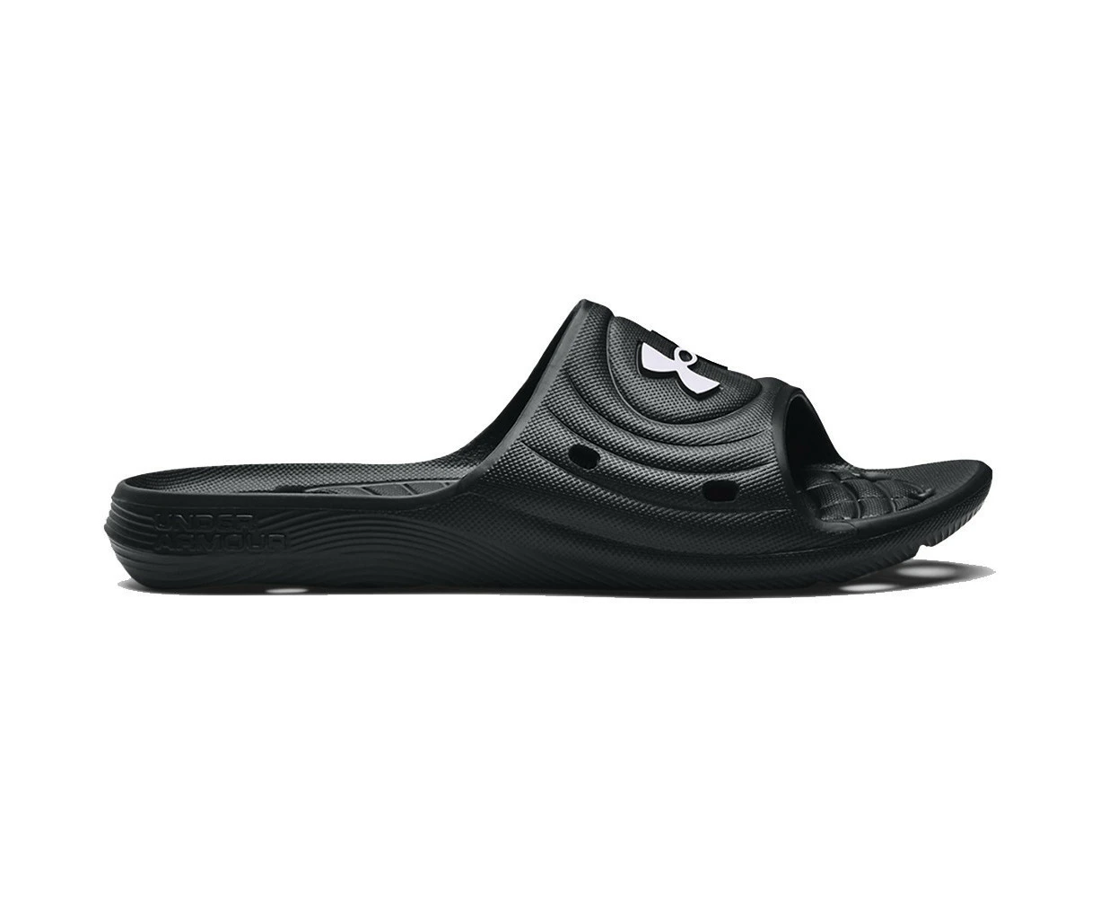 Under Armour Mens M Locker IV Summer Slider Sandals - Black White