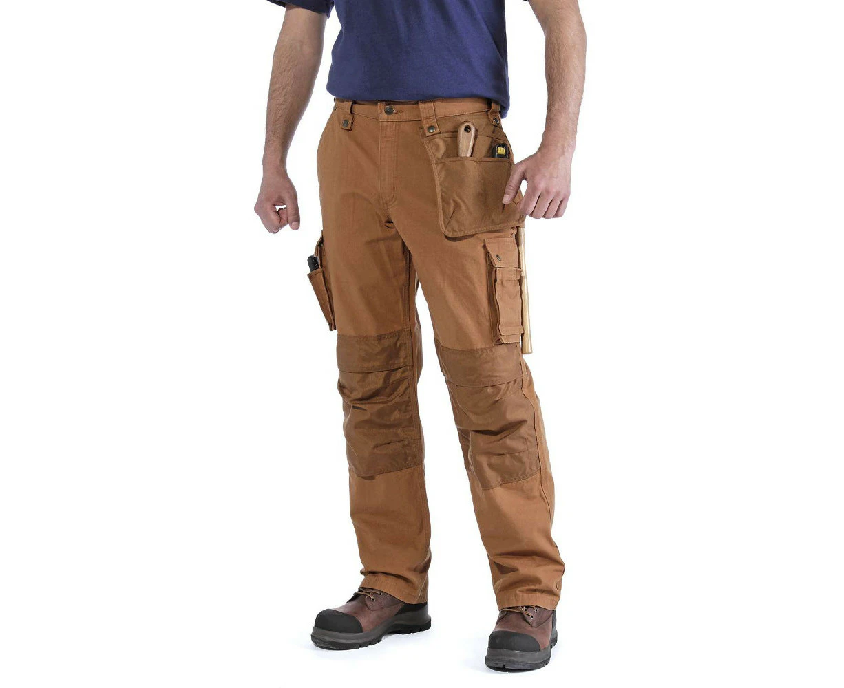 Carhartt Mens Multipocket Stitched Ripstop Cargo Pants Trousers - Carhartt Brown