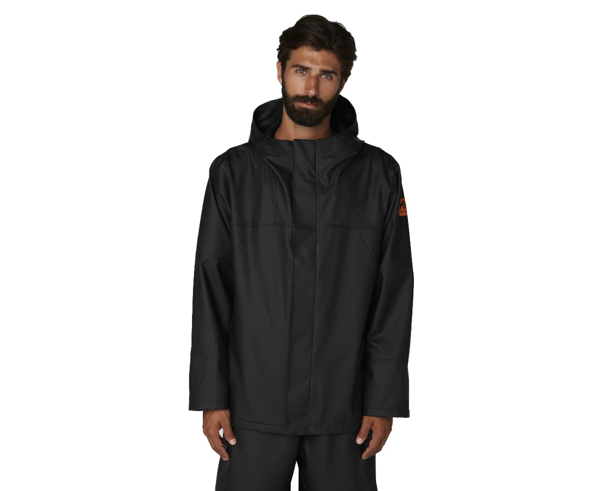 Helly Hansen Mens Storm Waterproof Rain Workwear Jacket - Black