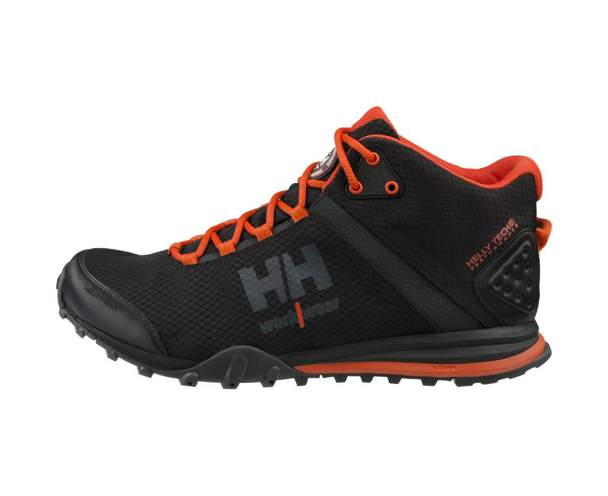 Helly Hansen Mens Rabbora Trail Mid Lightweight Running Shoes - Black/Orange