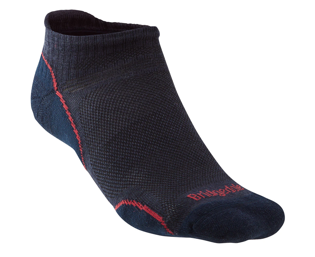 Bridgedale Mens Hike Ultralight T2 Performance Low Socks - Navy / Red