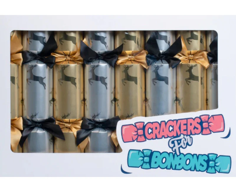 Pack of 48 - Bulk Luxury, Reindeer, Handmade Bon Bons 13"| Christmas Cracker