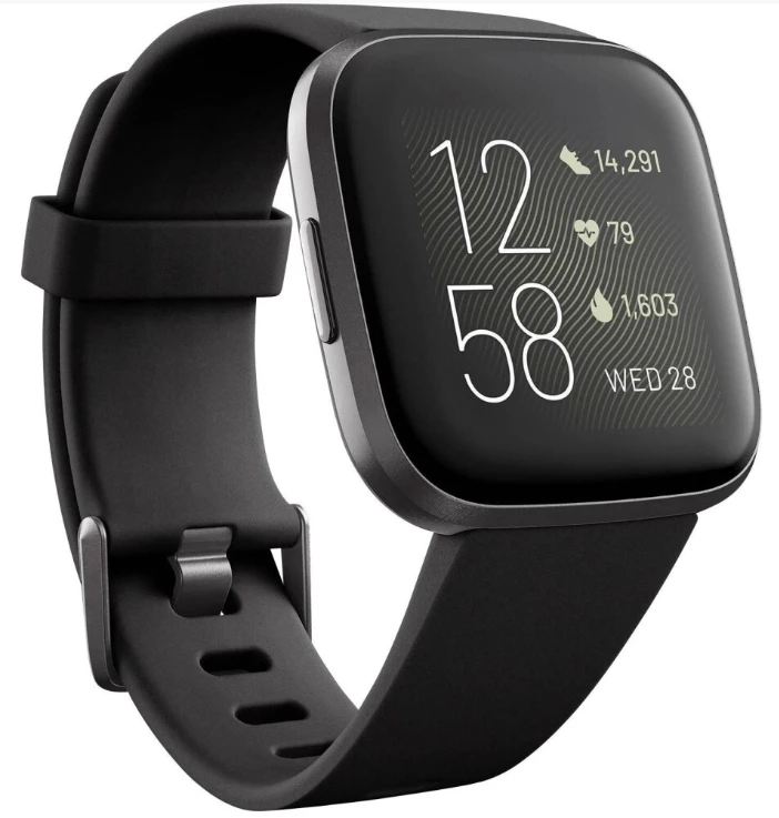 Fitbit Versa 2 Smart Watch - Black - International Model - Refurbished Grade A - Refurbished Grade A