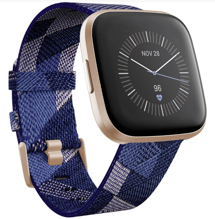 Fitbit Versa 2 Special Edition Smart Fitness Watch - Rose Woven/Navy - International Model - Refurbished Grade A - Refurbished Grade A