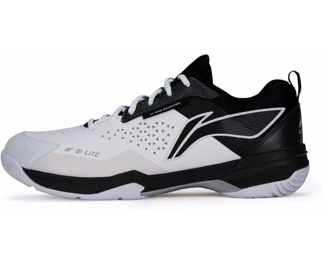 LI-NING DF Blade Lite Badminton Shoes, Standard White/Black, Size UK 9