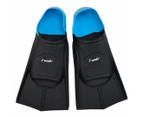 SWIMFIT SILICONE TRAINING FINS BLACK / AQUA  MEDIUM (US 4-6)