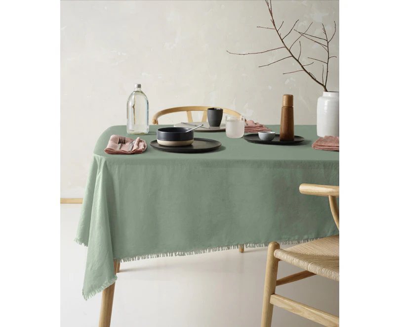 Vintage Design Gypsy Linen Cotton Tablecloth Green