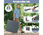 Costway Outdoor Portable Picnic Desk Folding Dining Party Table w/Safe Lock & Carrying Handle Patio Grey