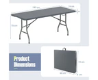 Costway Outdoor Portable Picnic Desk Folding Dining Party Table w/Safe Lock & Carrying Handle Patio Grey