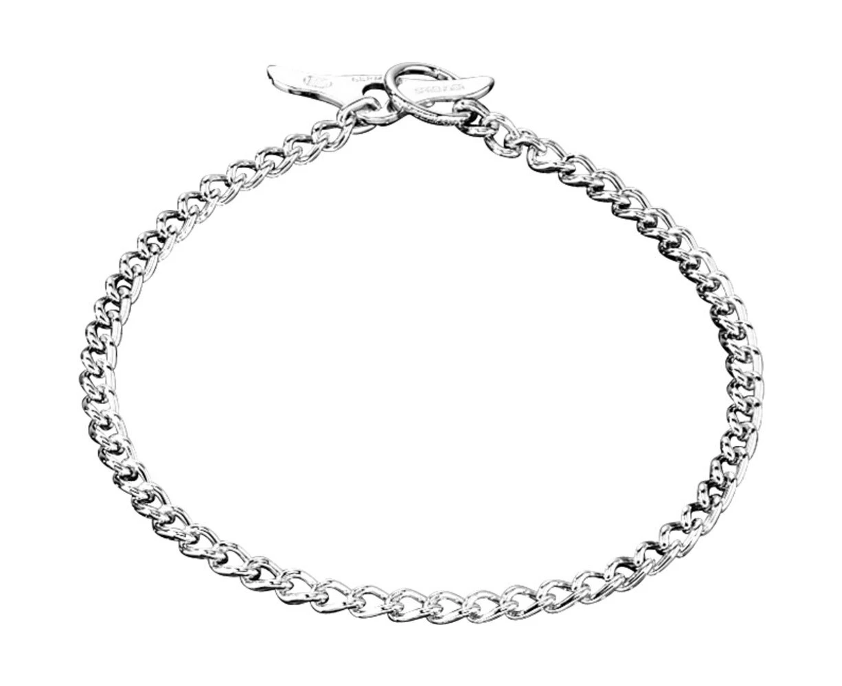 Herm Sprenger Toggle Dog Check Chain Collar Choker Steel Chrome Plated Round Links 2.5mm