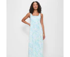 Target Linen Blend Square Neck Maxi Dress