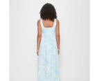 Target Linen Blend Square Neck Maxi Dress