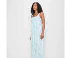 Target Linen Blend Square Neck Maxi Dress