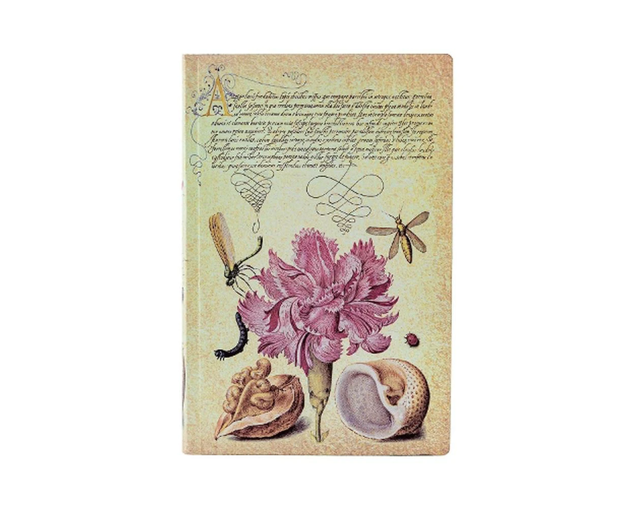 Pink Carnation (Mira Botanica) Mini Lined Softcover Flexi Journal (Elastic Band Closure)