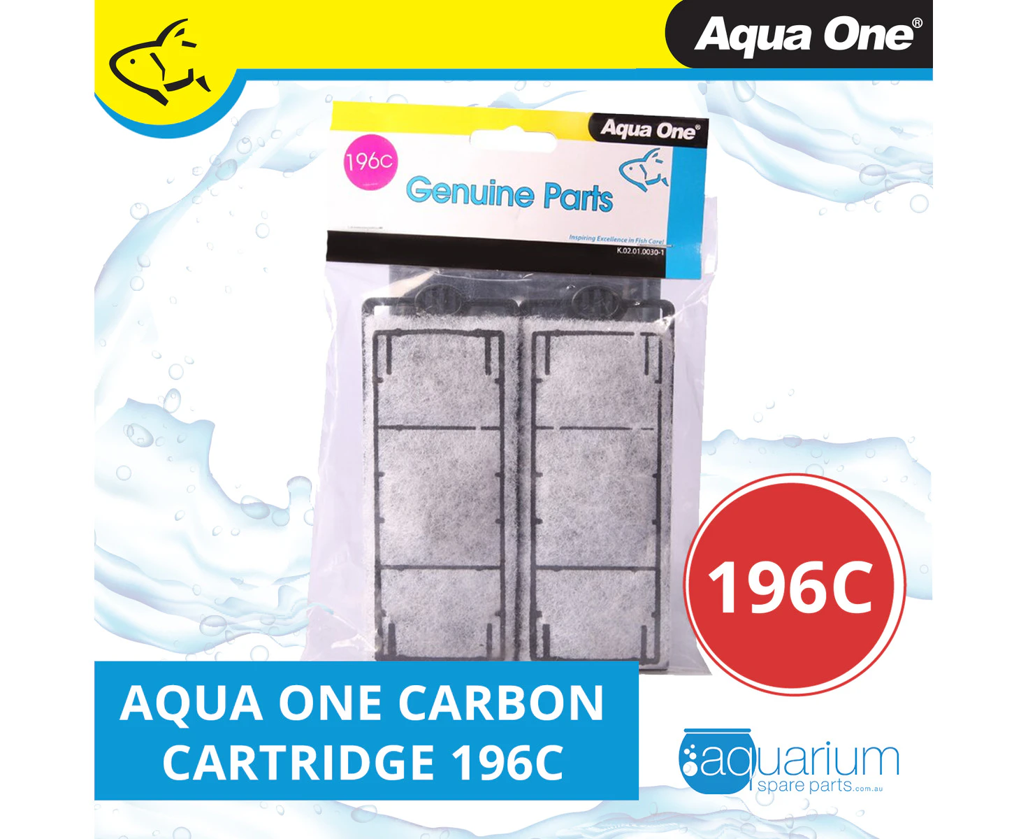 Aqua One HFX 70, 100, 150, 200 Carbon Cartridge (2pk) 196c (25196c)