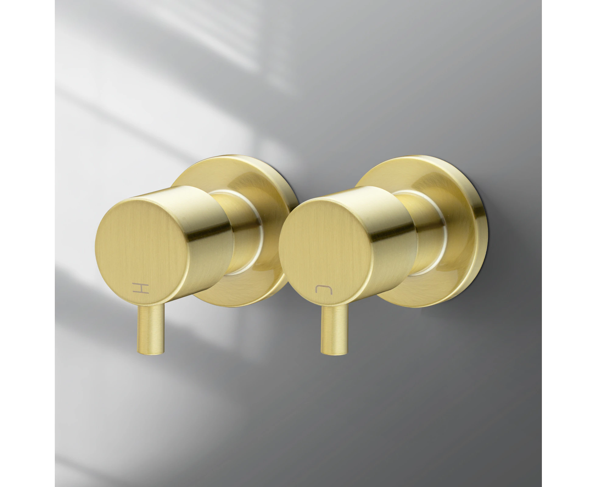 Gold Wall Shower Taps 1/4 Turn WaterMarked Basin Bathtub Faucets Hot Cold Twin taps