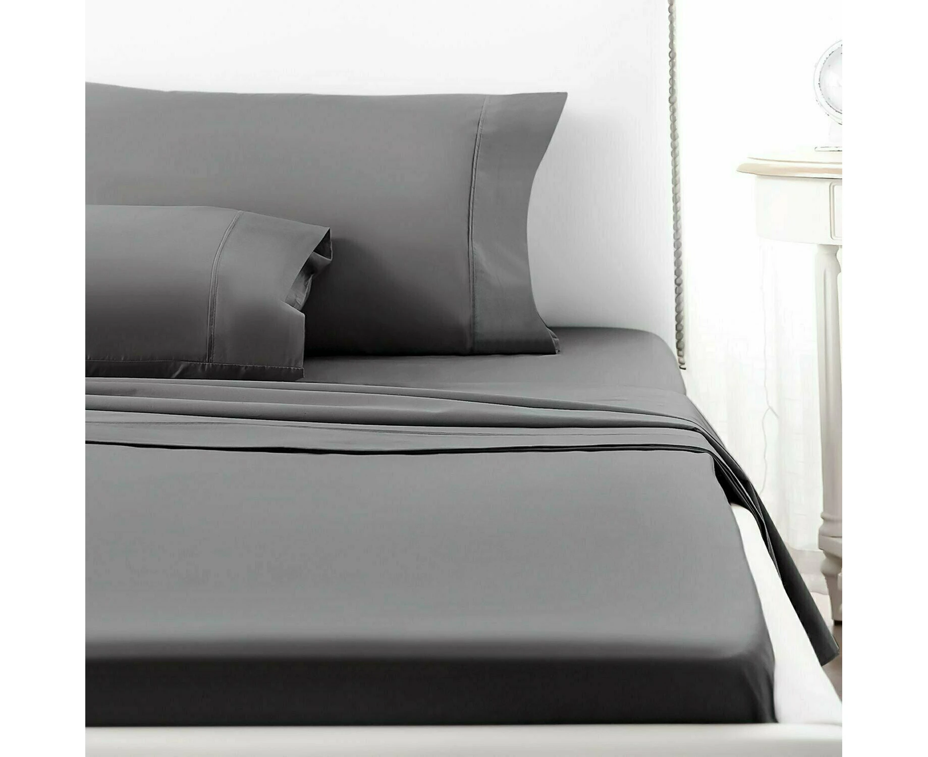 4pcs Ultra Soft 1800tc Bedsheet Set White