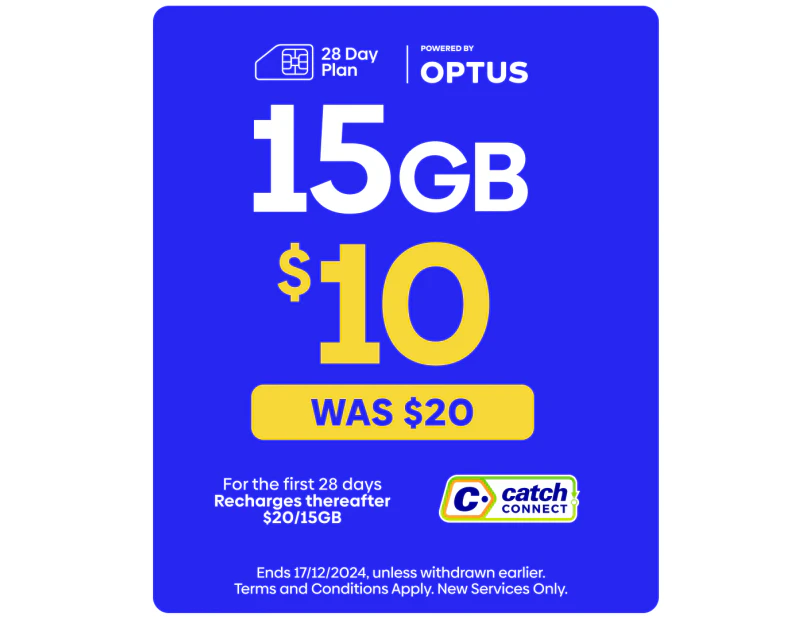 Catch Connect 28 Day Mobile Plan - 15GB