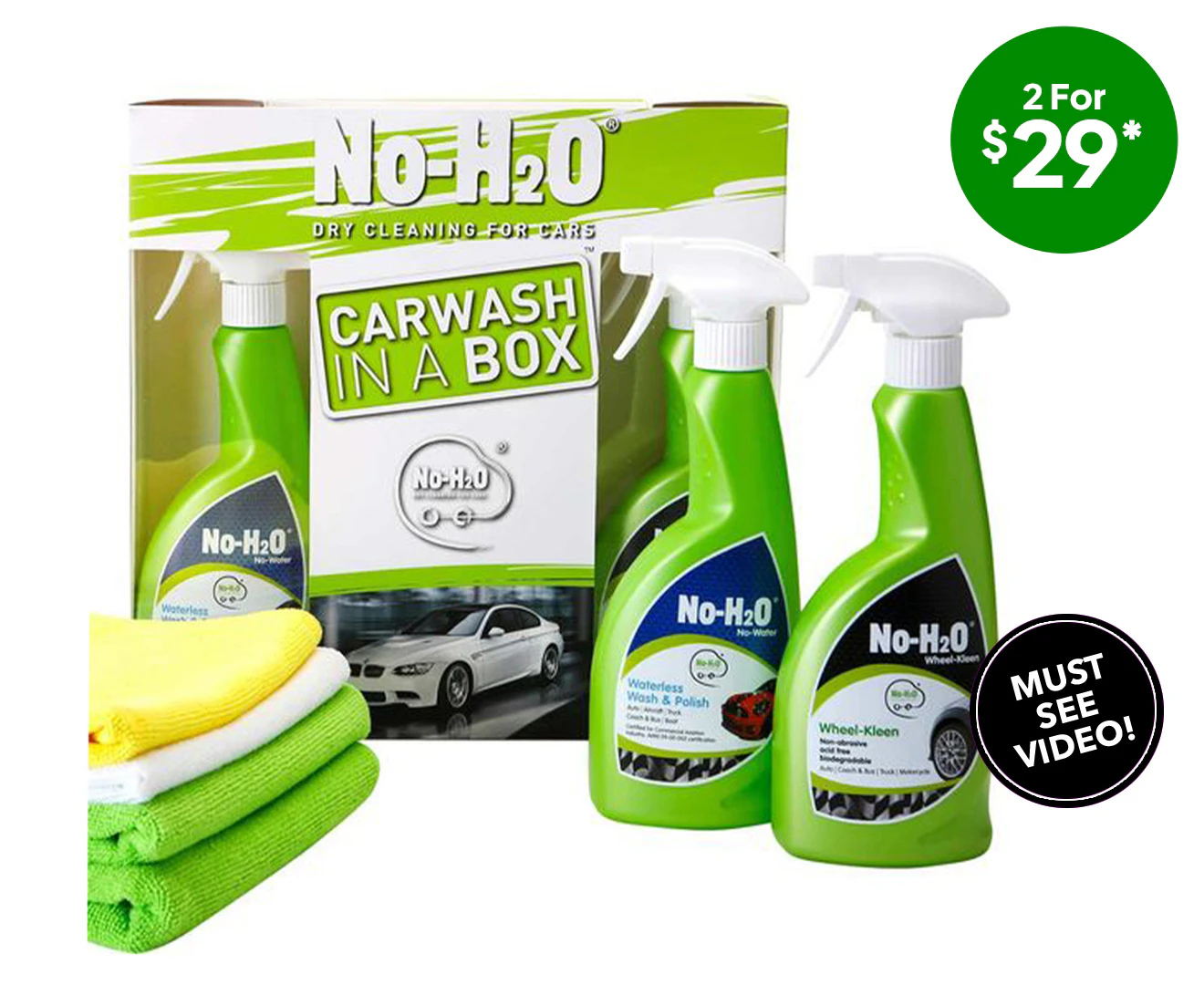 No-H₂O 6-Piece Car Wash In A Box