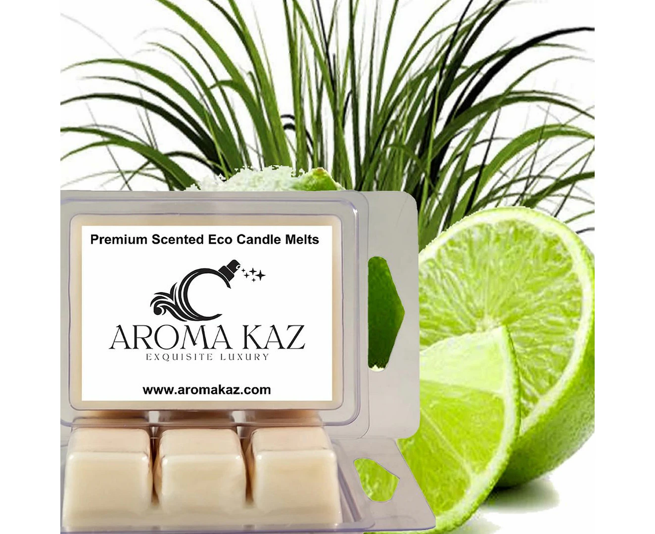 Lemongrass & Limes Scented Candle Melts 2x80hr Clam Packs