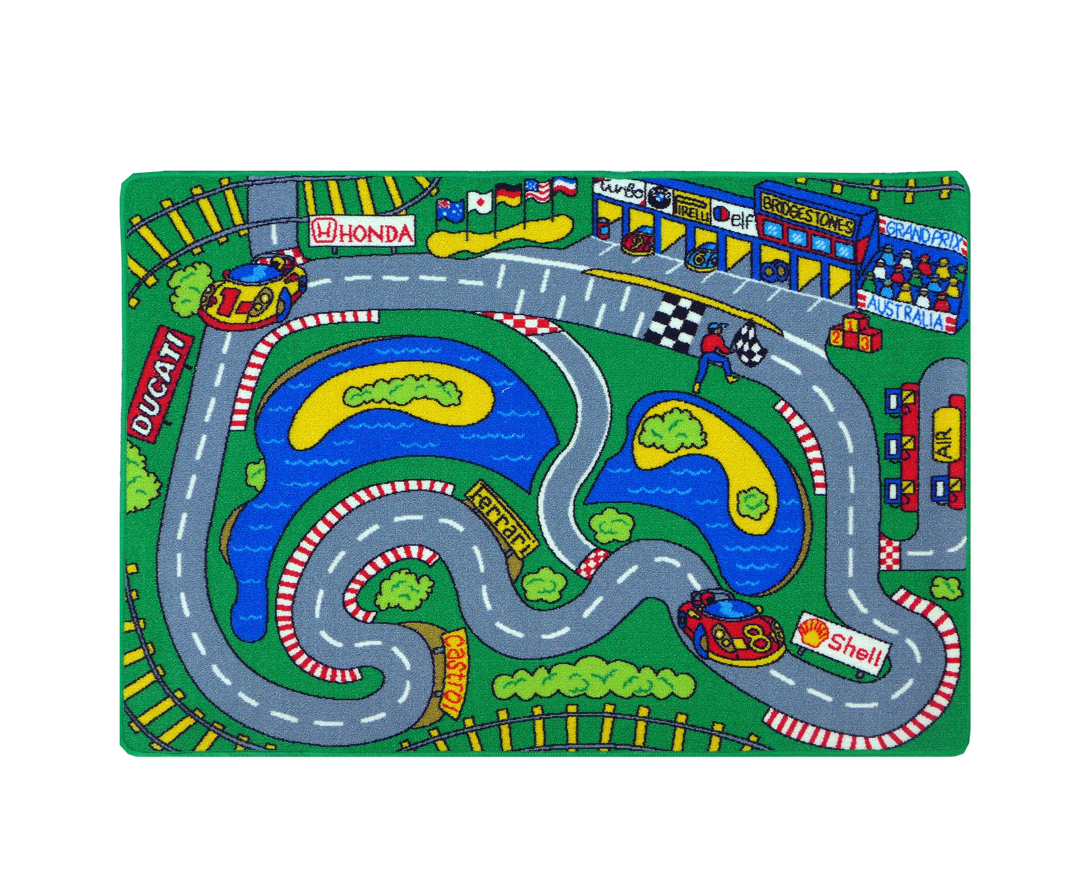 Kids Express - Grand Prix - Cars Play Mat Rug - Washable & Non-Slip - 4 x Sizes