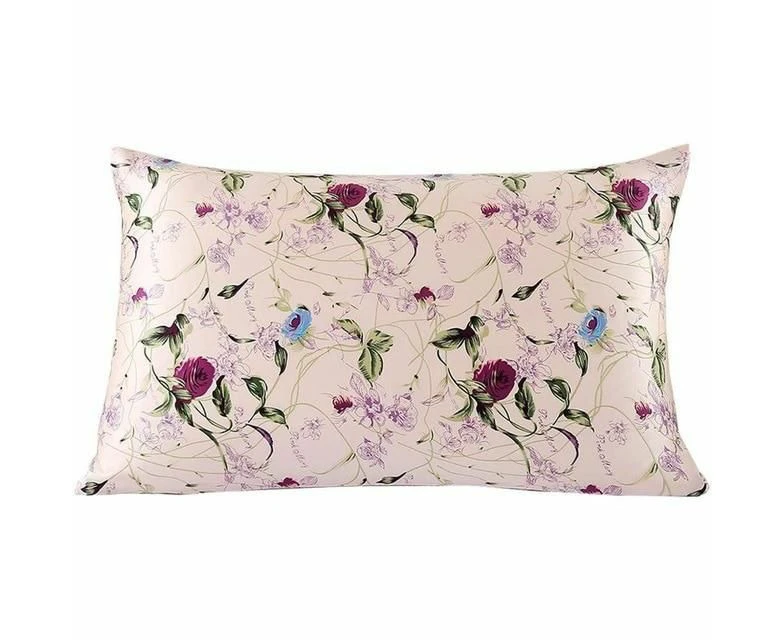 Twin Pack Mulberry Floral Silk Pillowcase With Zipper 10