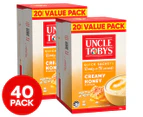 2 x 20pk Uncle Tobys Quick Oat Sachets Creamy Honey 700g