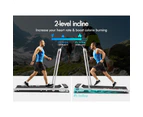 BLACK LORD Treadmill Electric Walking Pad Incline Foldable White w/ Smart Watch