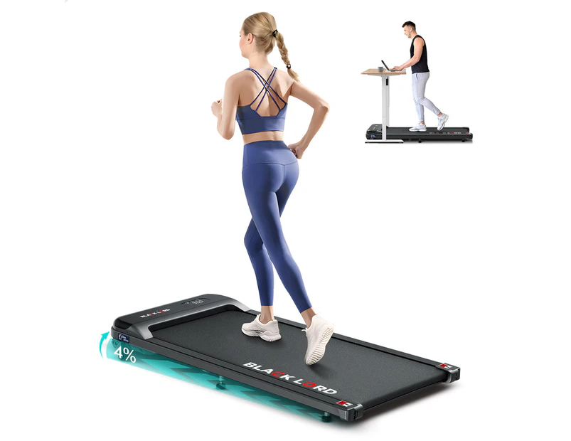 BLACK LORD Treadmill Electric Walking Pad Incline Black w/ Smart Watch