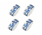 Set of 4 Maxwell & Williams Blue Coral Napkin Rings