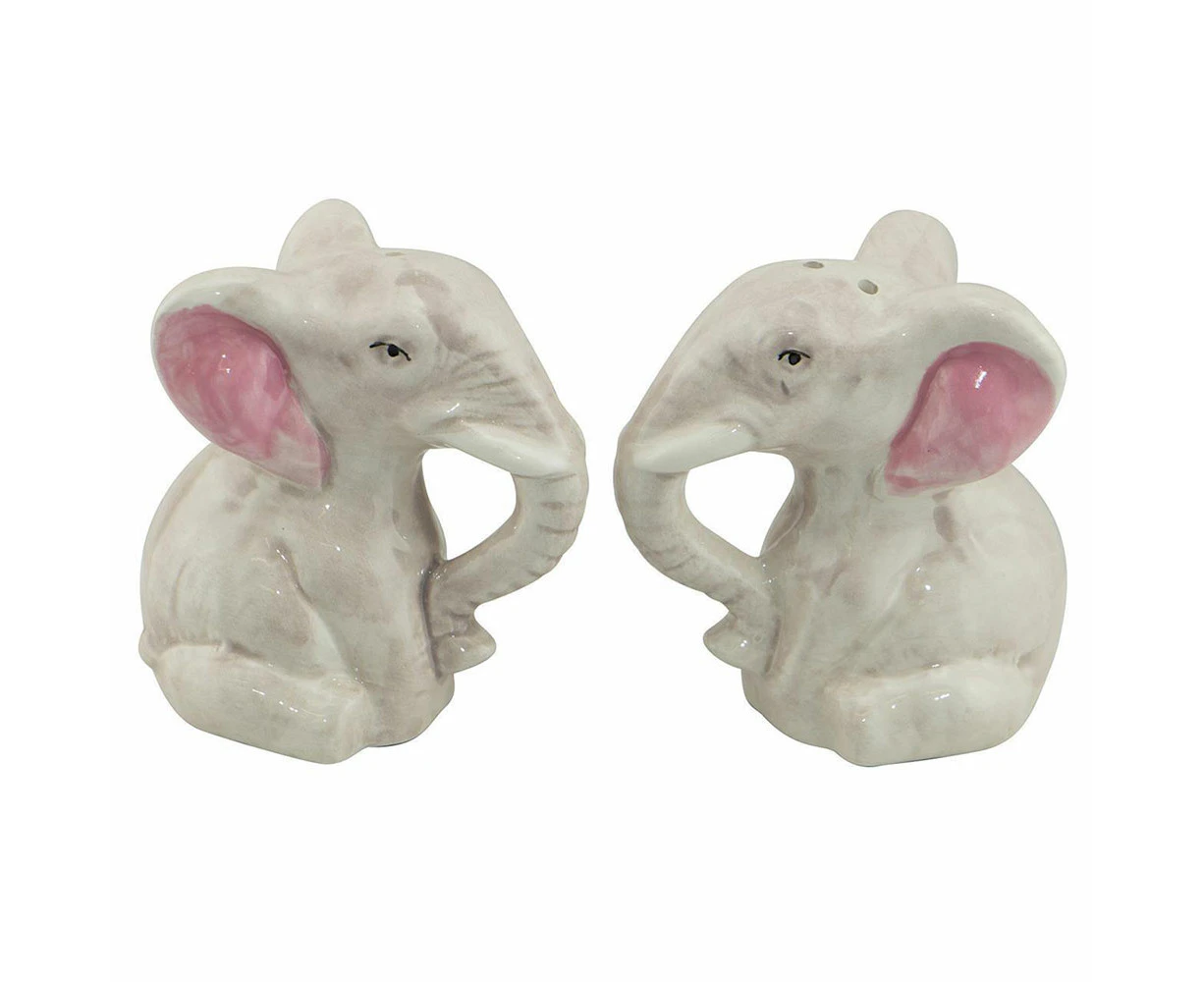 Dakota Ceramic Novelty Elephants Salt and Pepper Shaker Set