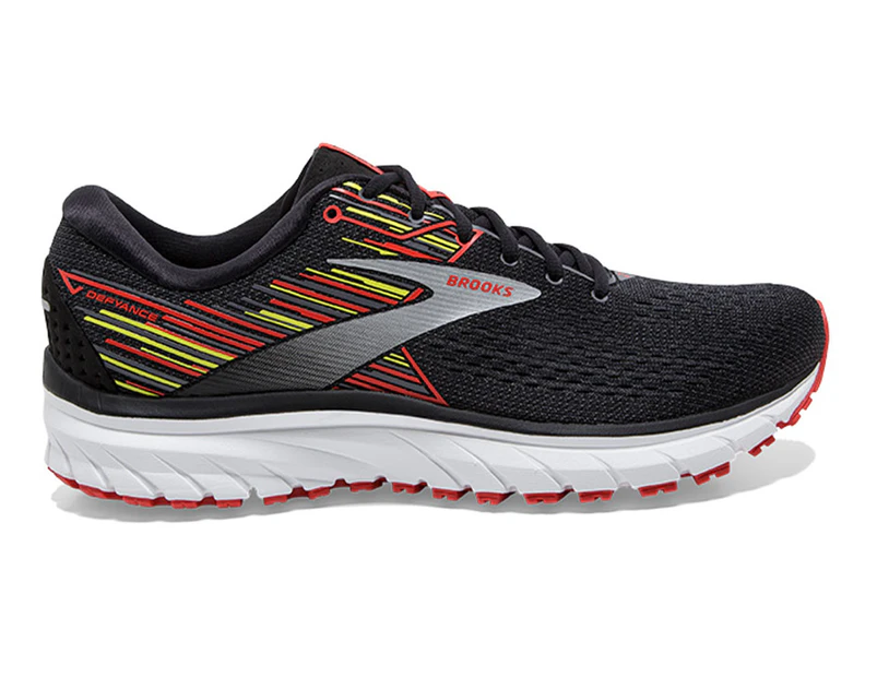 Brooks Men's Defyance 12 Running Shoes - Black/Red/Yellow