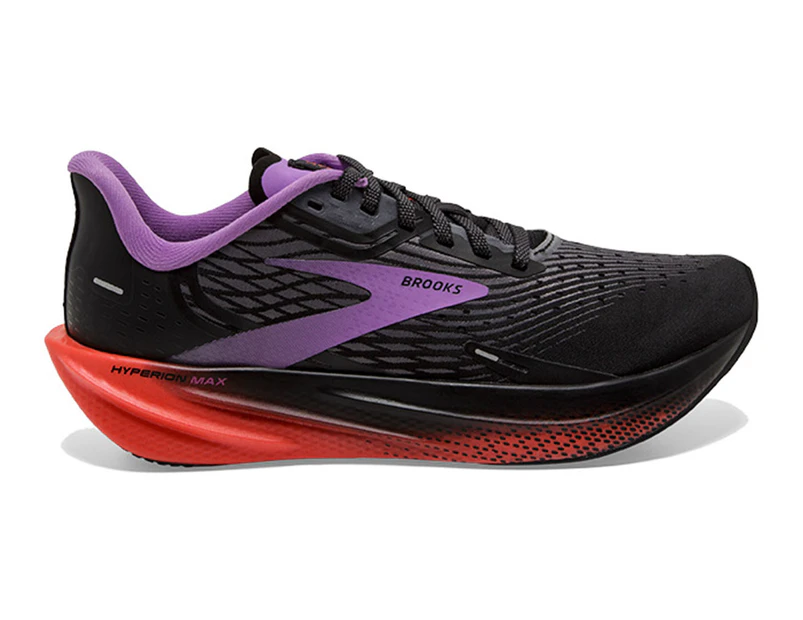 Brooks Women's Hyperion Max Running Shoes - Black/Fiesta/Bellflower