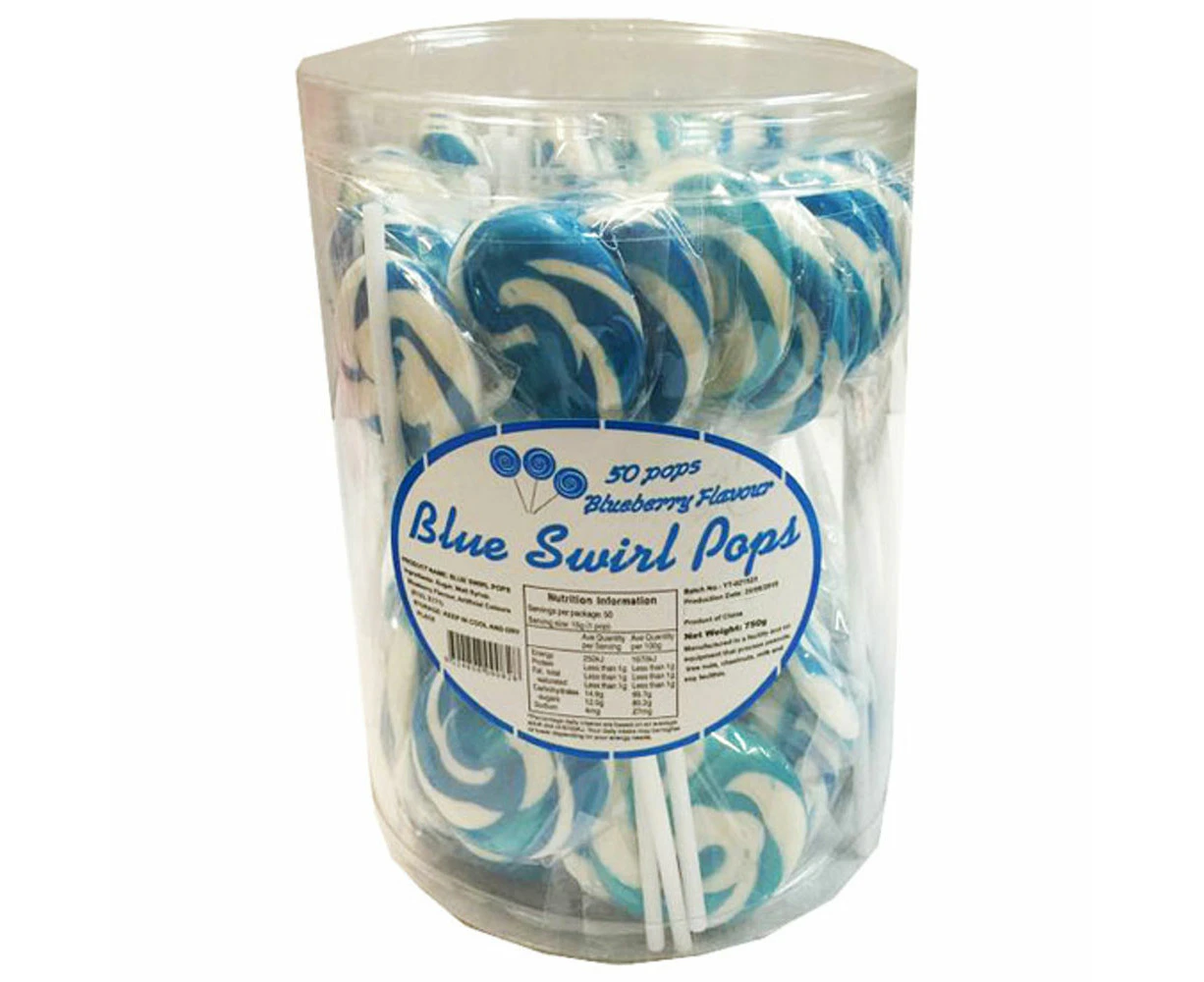 Swirl Pops Lollipops (50x15g) - Blue