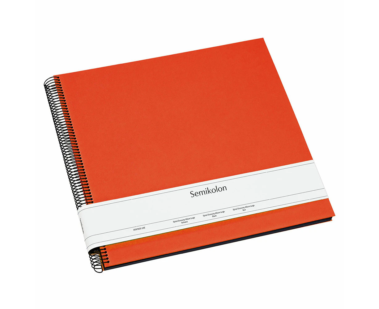 Spiral Economy Photo Album w/ Black Pages (Large) - Orange