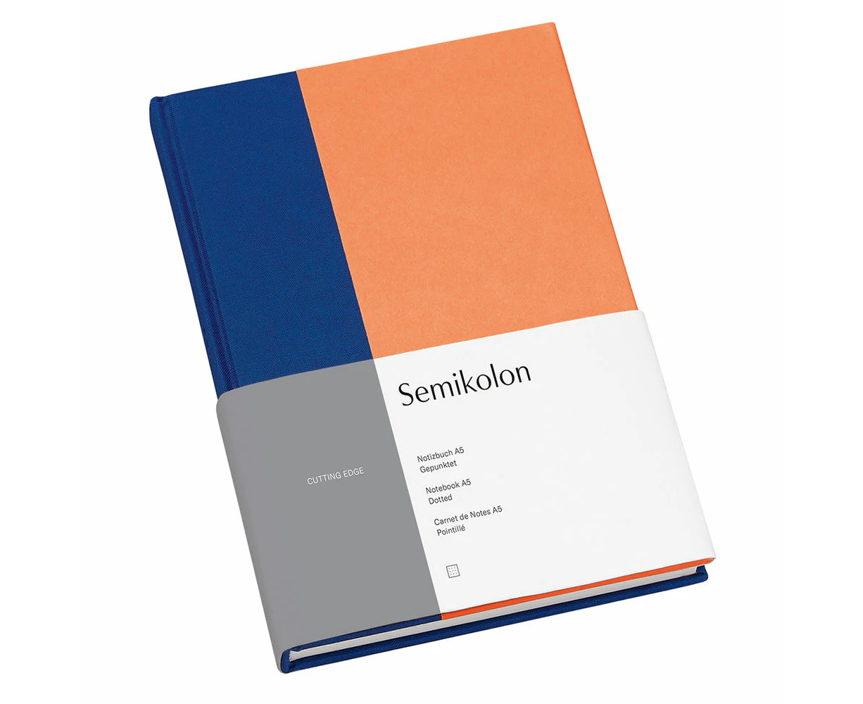 Semikolon Dotted A5 Notebook - Cobalt Peach