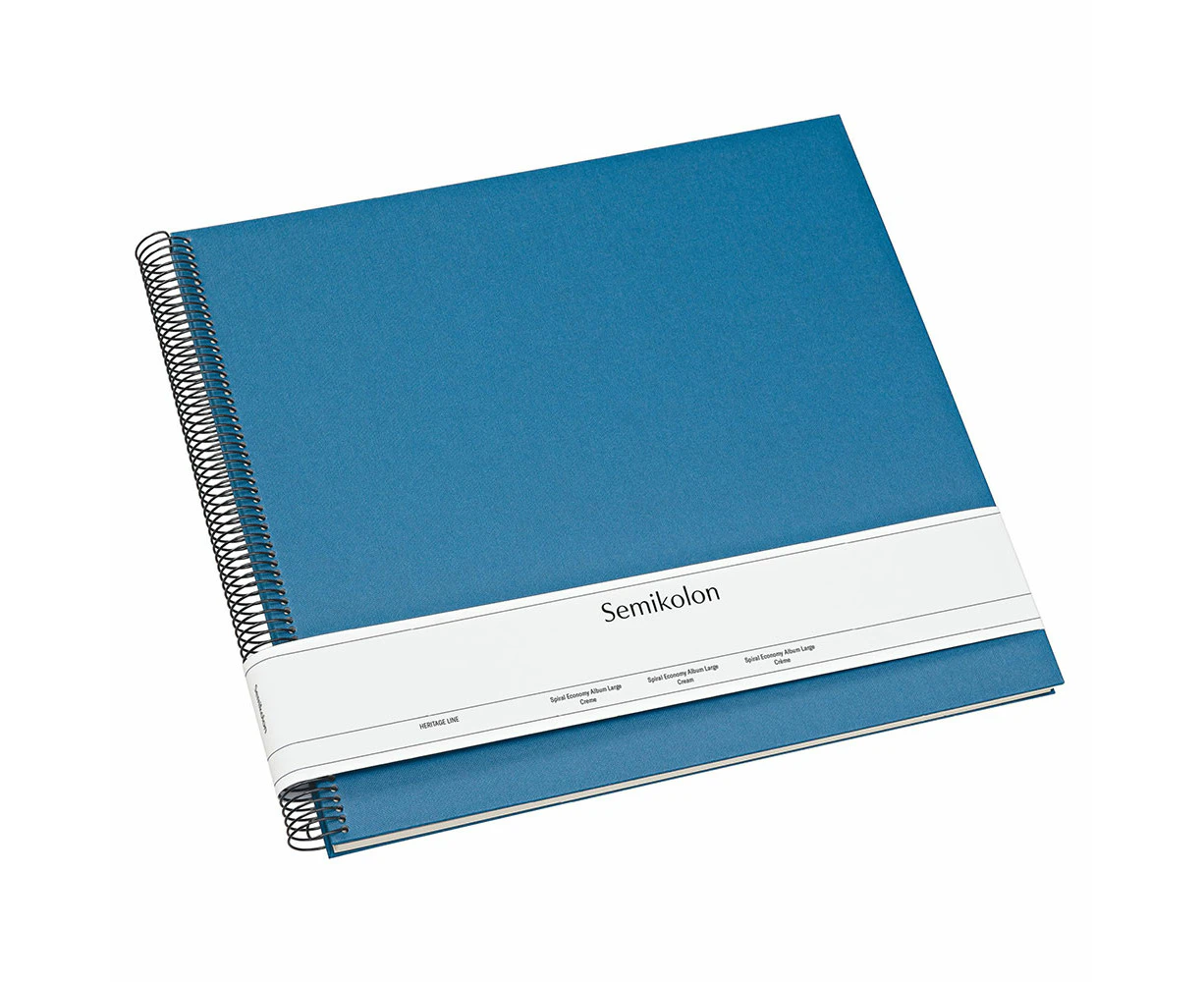 Spiral Economy Photo Album w/ Cream Pages (Large) - Azzurro