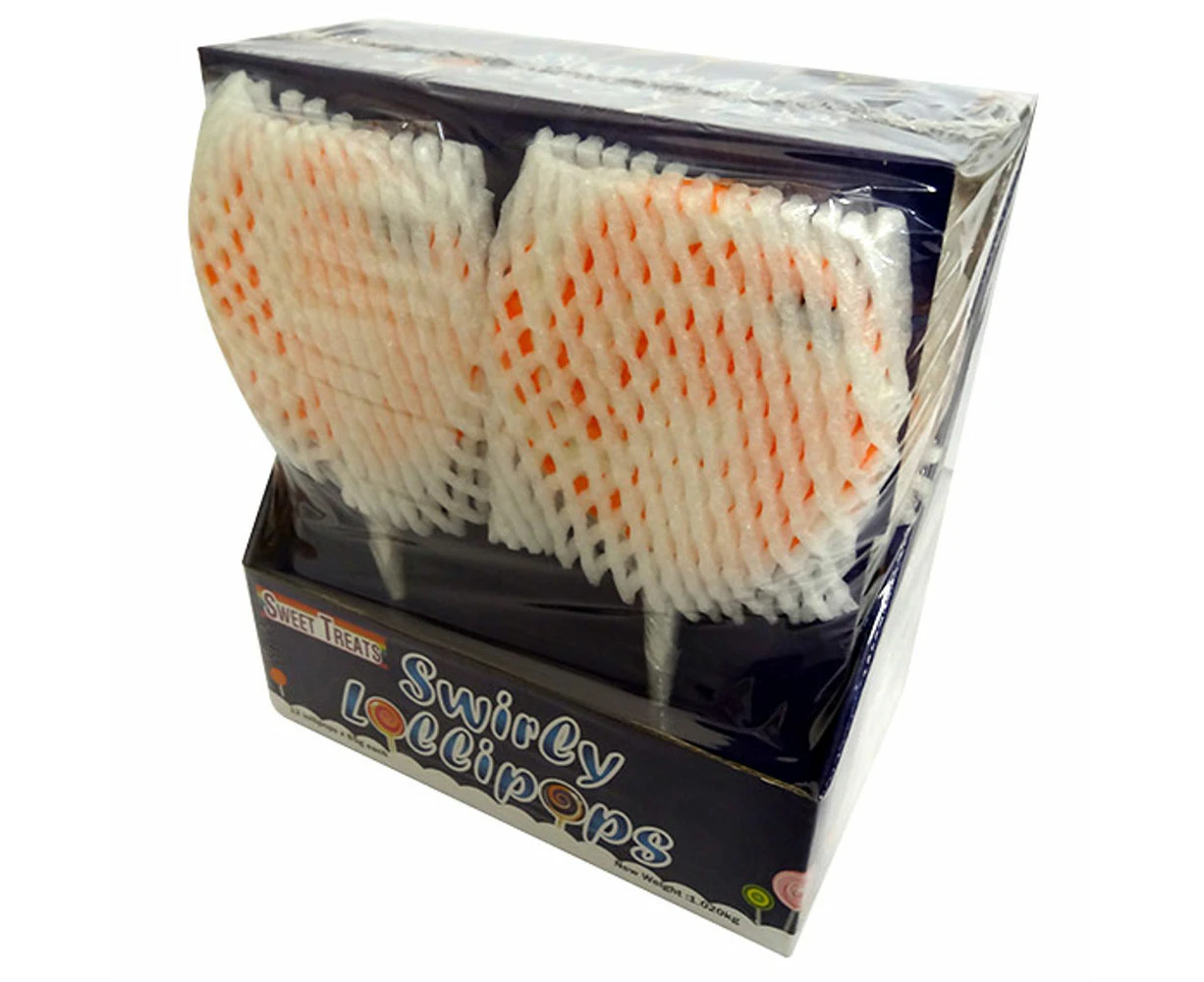 Sweet Treats Swirly Lollipops (12x85g) - Orange