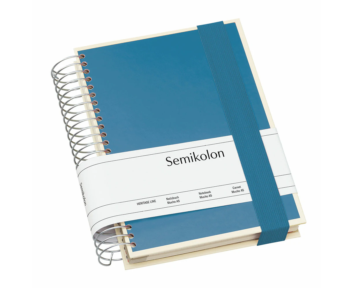 Semikolon A5 Mucho Spiral Bound Notebook - Azzurro