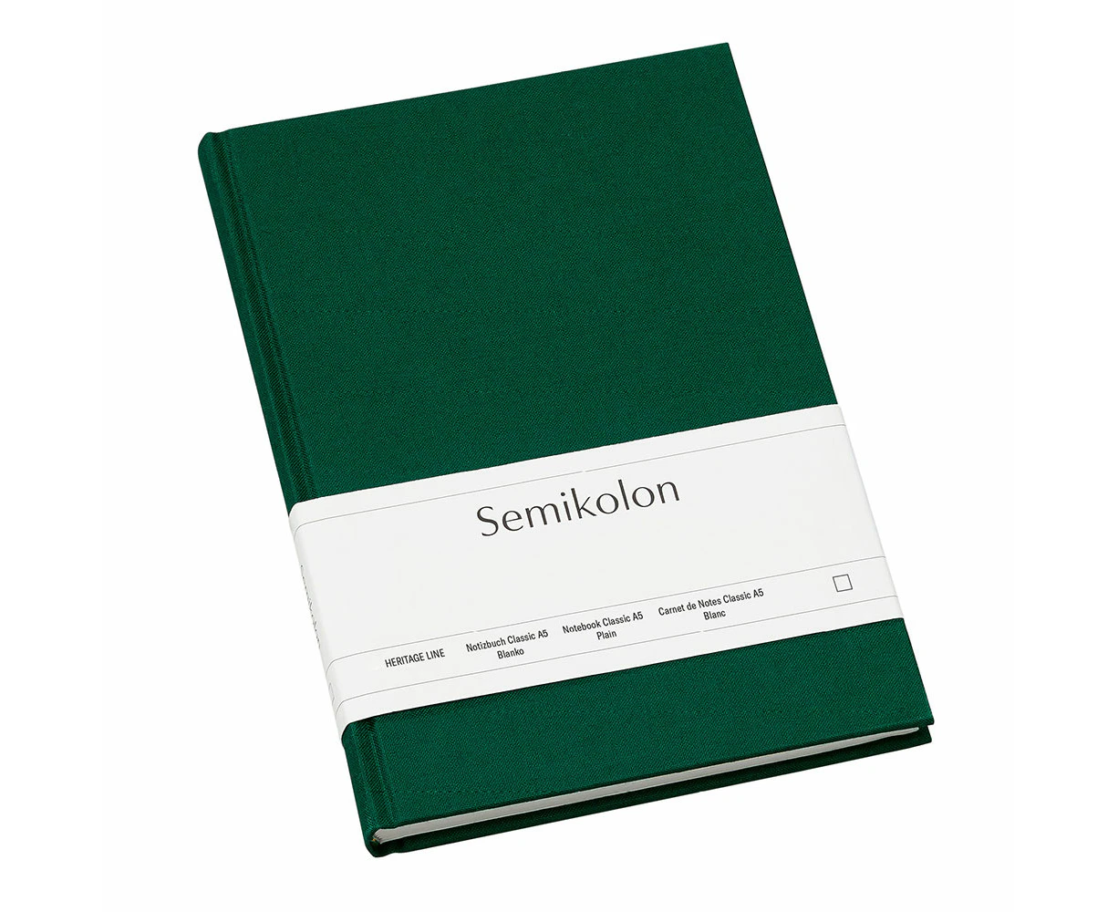 Semikolon Classic A5 Plain Notebook - Forest