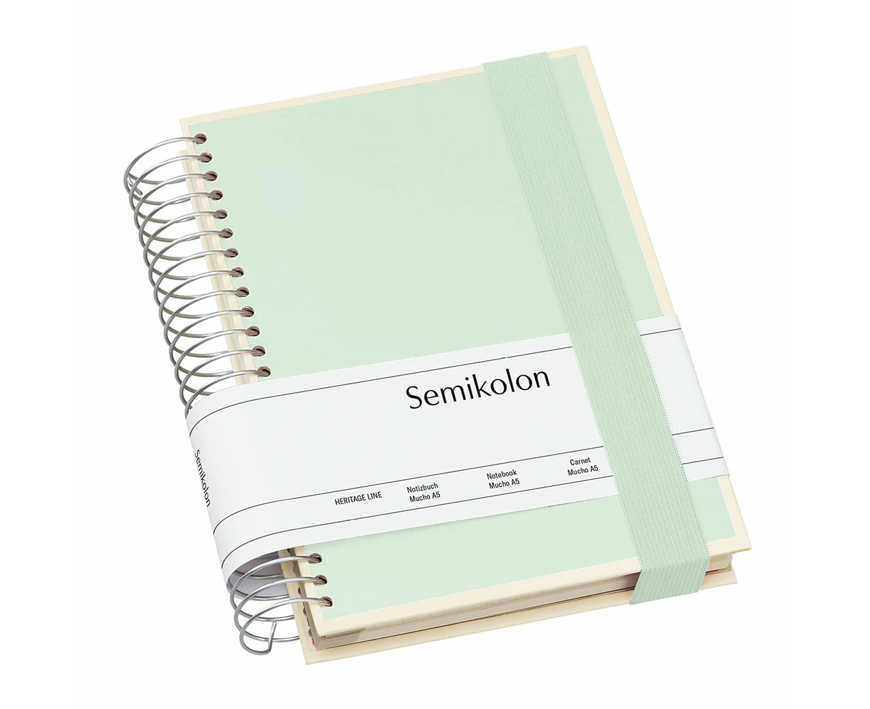 Semikolon A5 Mucho Spiral Bound Notebook - Moss