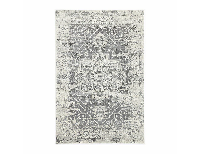 Geometric Fade Ivory And Grey Rug