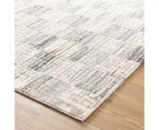 Jade Distressed Checkers Grey Beige Rug