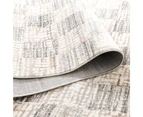 Jade Distressed Checkers Grey Beige Rug