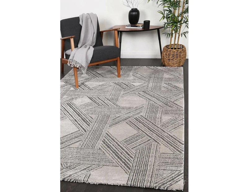 Verve Grey Geometric Rug 160x230cm