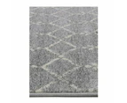 Simple Geometric Grey And White Rug