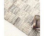 Jade Distressed Checkers Grey Beige Rug