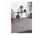 Simple Geometric Grey And White Rug