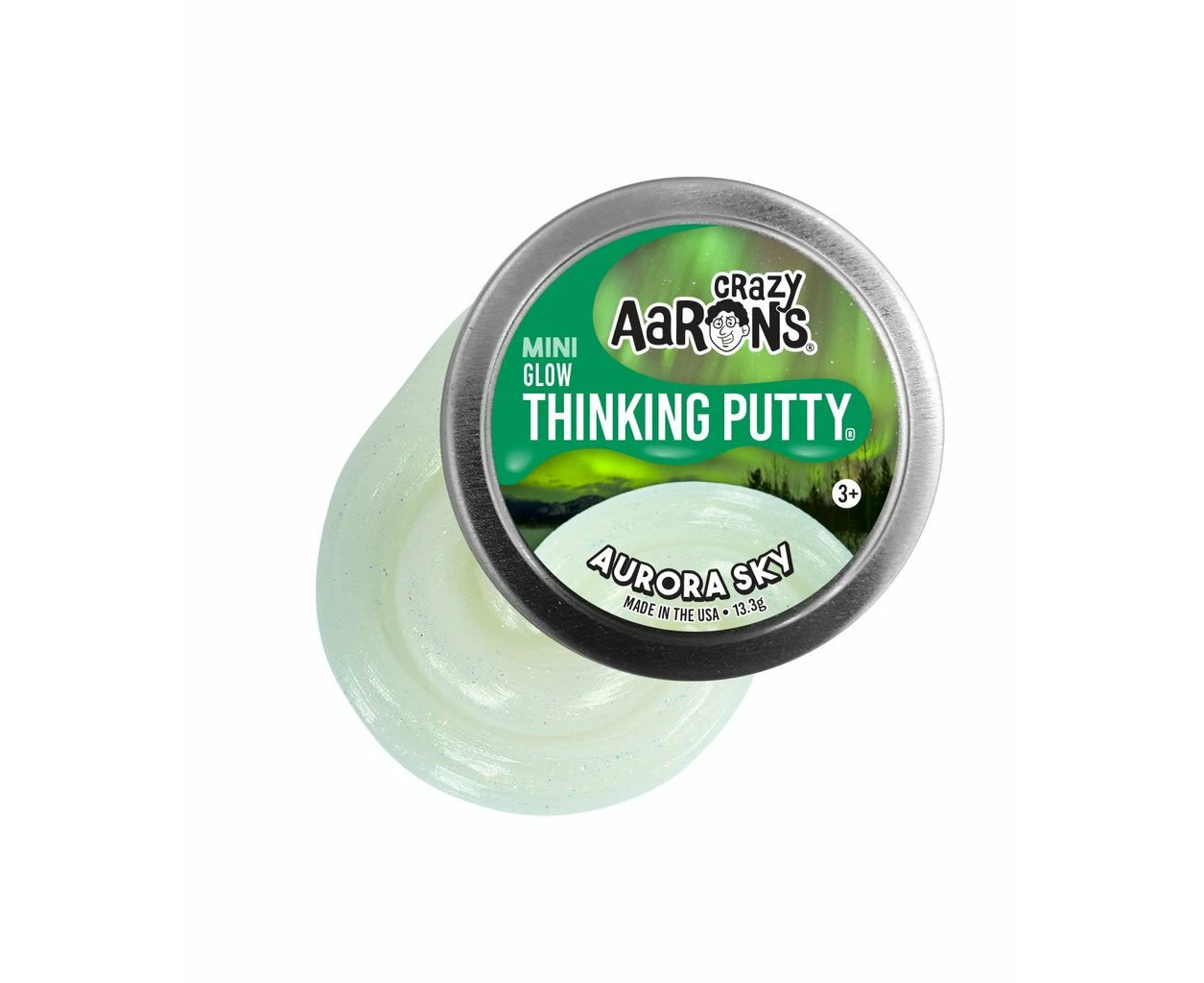 Crazy Aaron's Mini Glow Aurora Sky Thinking Putty 2 Tin